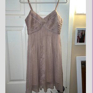 Mauve Ruched Mesh Mini Dress